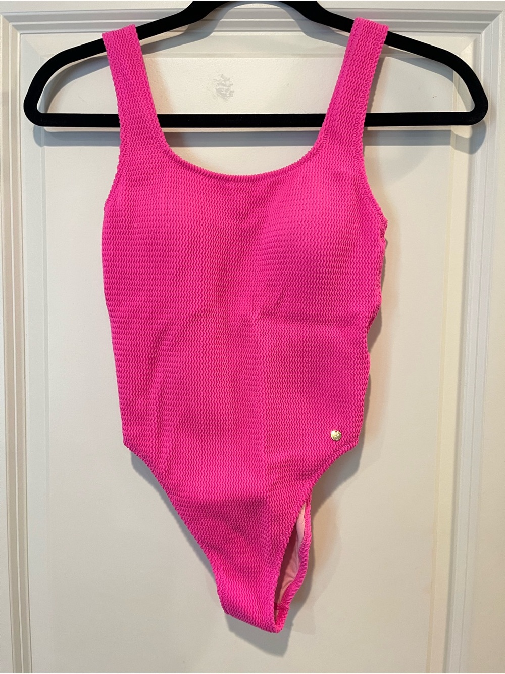 Victoria's Secret Hot Pink Textured One-Piece Swimsuit
